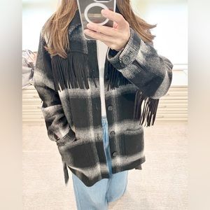 MOTHER The Fringe Patch Coat Line 'Em Up Jacket